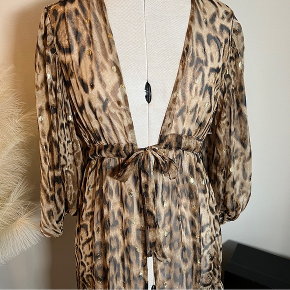 NWOT Express Sheer Maxi Dress Old Money Coverup Duster - Picture 9 of 11